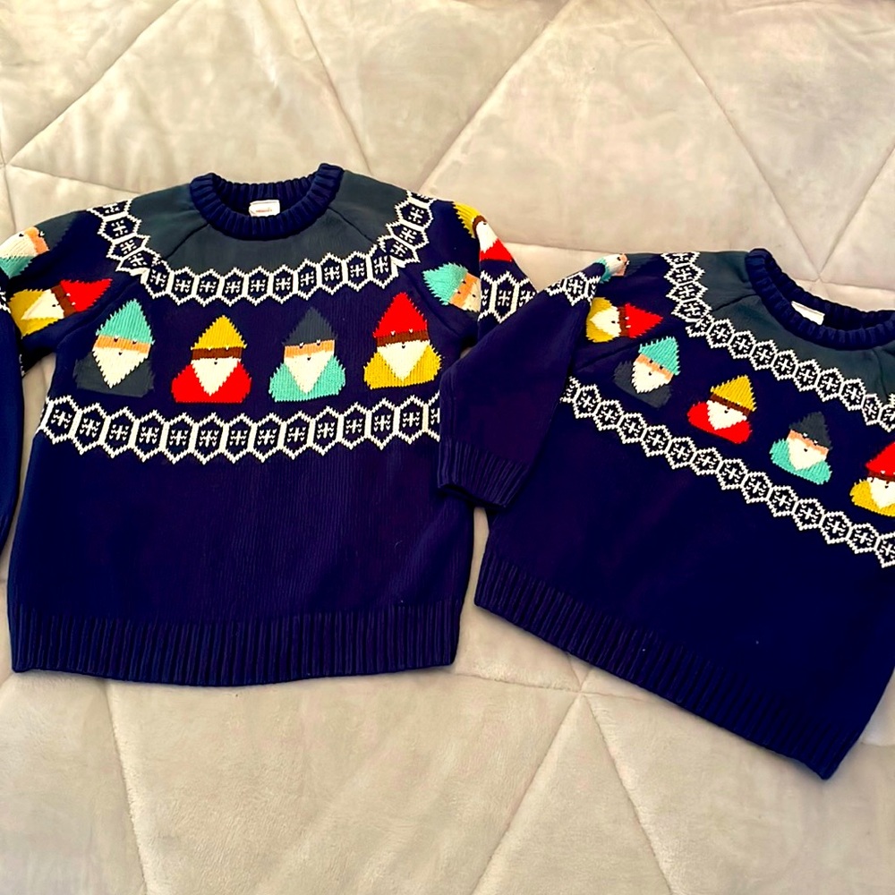 Hanna Andersson Matching boys Gnome Sweaters NWT 3T & 5